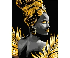 Astra Tapyba skaičiais ant juodos drobės 40x50 cm - Golden Muse