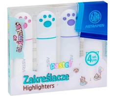 Astrapen Animals rinkinys: 4 pasteliniai žymekliai su gyvūnų motyvais