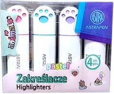 Astrapen Animals rinkinys: 4 pasteliniai žymekliai su gyvūnų motyvais
