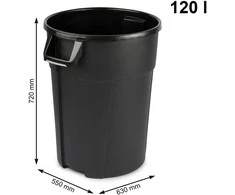 Atliekų konteineris Titan Rotho Pro 120L juodas