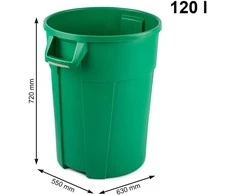Atliekų konteineris Titan Rotho Pro 120L žalias