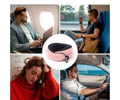 Atminties putplasčio kelioninė pagalvė su 360° atrama kaklui kelionėms lėktuvu
