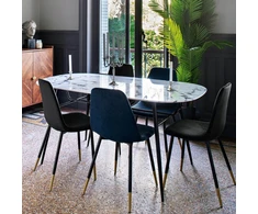 Atmosphera Moderni VELVET aksominė kėdė, mėlyna, svetainė