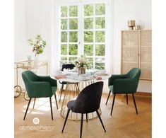 Atmosphera VELŪRINIS FOTOTELIS, elegantiškas, patogus, žalias VELIūrinis aksominis KĖDĖLIS, žalias