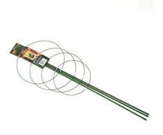 Atramos augalams/3 kuoleliai ir 4 žiedai H90cm metalinė/žalia