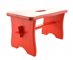 AUKŠTA RAUDONAI DAŽYTA taburetė RYCZKA WOODEN STOOL virtuvės taburetė FSC