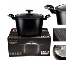 Aukštas juodas puodas su dangteliu VAVIO TOKYO 24 cm - 6,3L