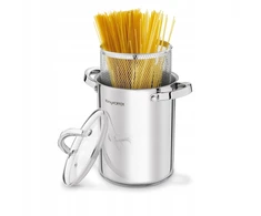 AUKŠTAS puodas SPAGHETTI šparagams su sieteliu DAUGIAFUNKCINIU 4.0L indukcija