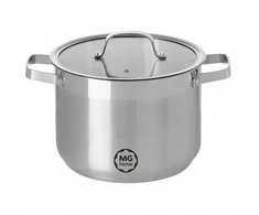 Aukštas puodas su dangčiu, nerūdijančio plieno MG Home Professional, 24 cm, indukcinis