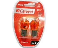 Aut.lemp./posūk./stabdž. Carwei 21W/12V/2vnt. BAU15s/oranžinė