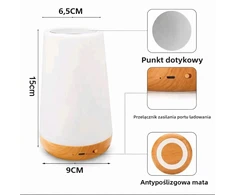 Auxmir Miegamojo naktinė lempa belaidė jutiklinė LED pritemdoma RGB šviesa