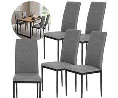 Av0Cado 4 pilkų svetainės valgomojo kėdžių rinkinys, aukštas, elegantiškas, tvirtas