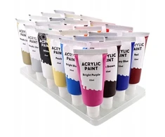 Avec Akriliniai Dažai 24 Spalvos Po 22 Ml Didelis Plastikinių Priemonių Rinkinys 581
