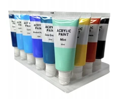 Avec AKRILINIAI DAŽAI DIDELIS AKRILINIŲ DAŽŲ RINKINYS 24x22ml METALLIKAI BALTI DAŽAI