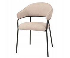 Avida Design Bianca minkšta valgomojo kėdė Loft Living Room, smėlio spalvos porankiai