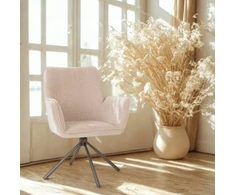 Avida Design LOZANO Smėlio spalvos minkšta pasukama kėdė Home Office Living Room valgomajam