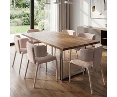 Avida Design Minkšta kėdė Kris valgomajam, virtuvei, svetainei, smėlio spalvos, moderni, patogi