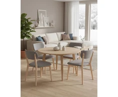 Avida Design Minkšta medinė kėdė, skirta Boston Kitchen valgomajam, skandinaviška pilka