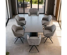 Avida Design Minkšta Tessa tamsiai smėlio spalvos pasukama kėdė, skirta Home Office svetainės valgomajam