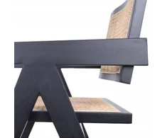 Avida Design Stella Juodas Rattan medinė kėdė Natūrali svetainė Valgomasis Vintage