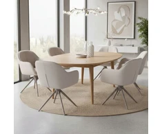 Avida Design Tessa rusvai gelsvas minkšta pasukama kėdė, skirta Home Office svetainės valgomajam