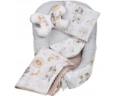 BABY COCOON NEST MINKY PIECE XXL BABYMAM RINKINYS, 7 ELEMENTAI.