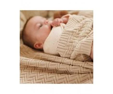 Baby Ono BabyOno pledas megztas medvilninis kreminis 1647/03