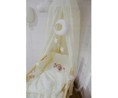 Baby Raj 2el Patalynė 135x100 falbanka do łóżeczka medvilnė -spalva jasny beż,śmietanka