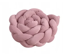 Baby Raj Ochraniacz do łóżeczka warkocz velvet spalva puder róż 200 cm / 2m