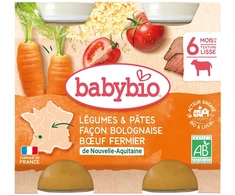 BabyBio vakarienė nuo 6 mėnesių 2x200 g makaronų, jautienos