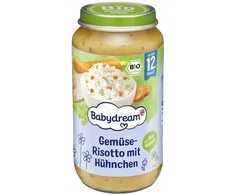 BABYDREAM BIO RISOTO SU VIŠTA IR DARŽOVĖMIS SVEIKA VAKARIENĖ PO 12 min.