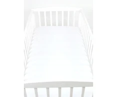 BabyLux paklodė lovai, 100% MEDVILNĖ, 60x120, BALTA