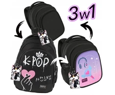Derform Back Up K-POP MOKYKLOS KUPRINĖ, MOKYKLINĖ KUPRINĖ MERGAITEI, JUODA, MUZIKA 3 viename