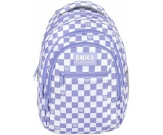 Back Up Mokyklinė kuprinė Backup 26l, šachmatinė balta-violetinė