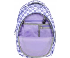 Back Up Mokyklinė kuprinė Backup 26l, šachmatinė balta-violetinė