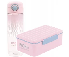 Back Up Rinkinys bidon 600ml i śniadaniówka BackUP rožinė vaikams BPA FREE