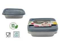 Bager Stačiakampių maisto indelių rinkinys 3x1,02L BG-657 1 vnt.