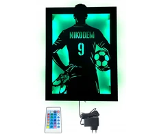 Baku Lampka nocna Piłkarz Marškinėliai Piłkarza Z Imieniem Futbolo kamuolys LED RGB pilot