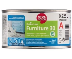 Baldų dažai VIVACOLOR Žalias LINE FURNITURE 30, pusiau matiniai, baltos sp., 225 ml