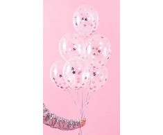 PartyDeco Balionai su konfeti "Sidabrinės žvaigždės" 30 cm