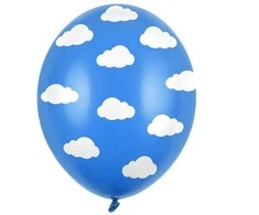 Party Deco Balionai mėlyni "Debesys" 30cm 6 vnt