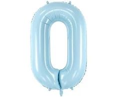 Party Deco Balionas folinis skaičius 0 melsvas 86cm