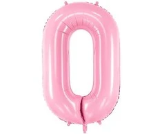 Party Deco Balionas folinis skaičius 0 rožinis 86cm