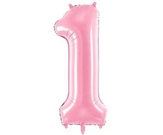 Party Deco Balionas folinis skaičius 1 rožinis 86cm
