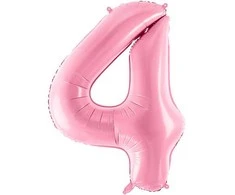 Party Deco Balionas folinis skaičius 4 rožinis 86cm