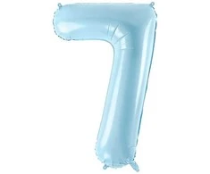 Party Deco PartyDeco Folinis balionas "7" melsvas, 86 cm
