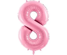 Party Deco Balionas folinis skaičius 8 rožinis 86cm