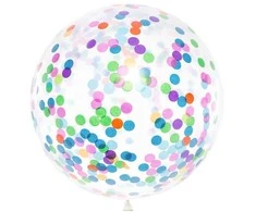 PartyDeco Didelis balionas Spalvotas konfeti, 1m