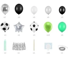 PartyDeco Balionų girlianda Futbolas, 150x126cm
