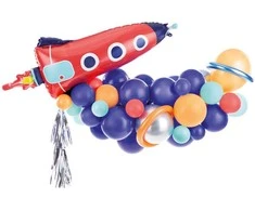 PartyDeco Balionų komplektas Raketa Party deko 154x130cm skirtingu spalvų